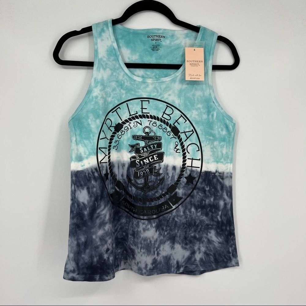 NWT Southern Spirit Myrtle Beach Multi Tie-Dye Scoopneck South Carolina Tank Top